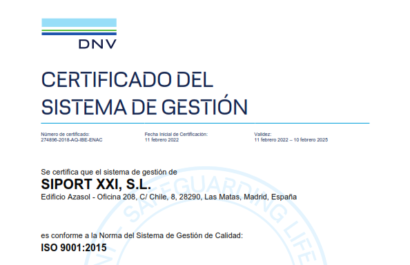 Siport21  ISO 9001 ES 002