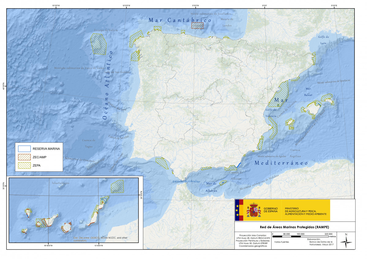 Red areas marinas protegidas MITECO