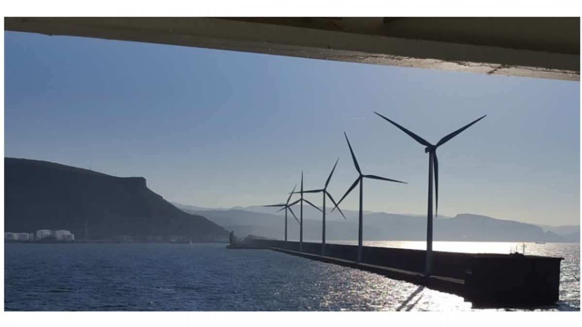 Wind power park at Punta Lucero Port of Bilbao 1