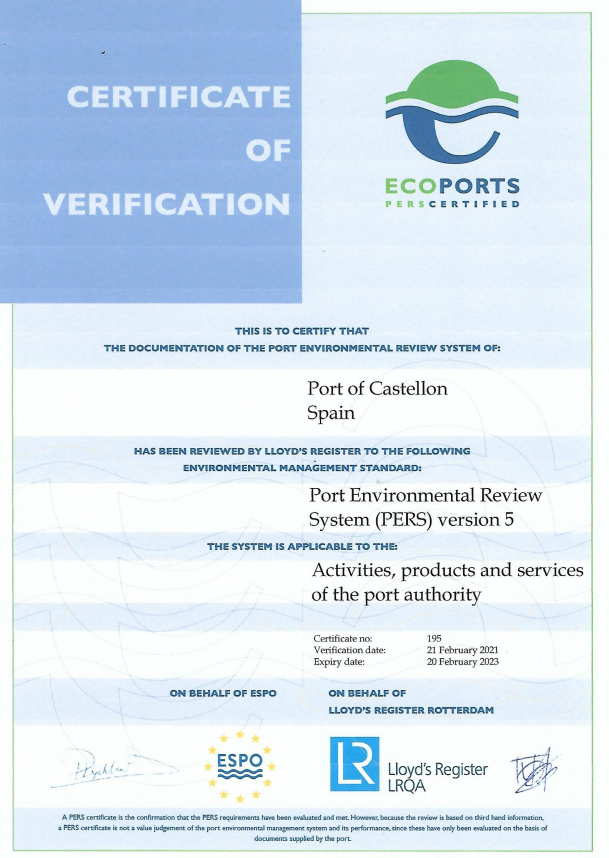 PortCastellu00f3   PERS   Certificate