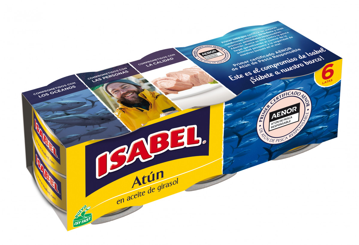 ISABEL Pack de seis latas de atuu0301n con sello APR