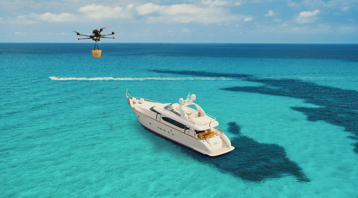 Drones to yacht 1